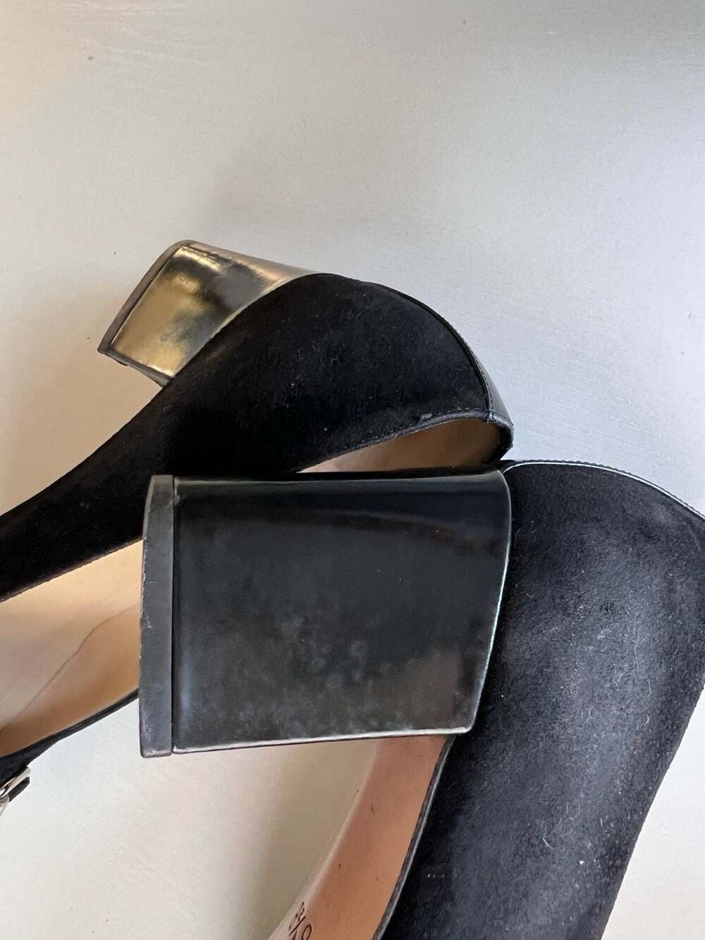 Gucci Vintage Horsebit Suede and Leather Square Toe Block Heel Pumps - Picture 10 of 12